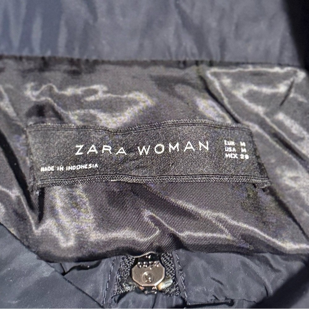 Gently Worn Zara Navy Blue Women's Swing Jacket - Picture 3 of 3